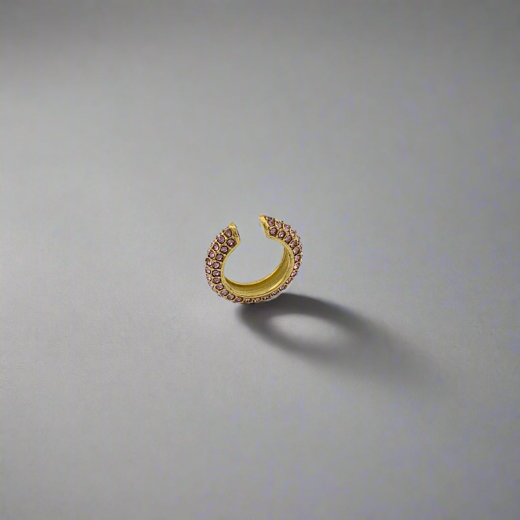 Iced - Zirconia Singlet Gold Plated Ear Cuff Earring