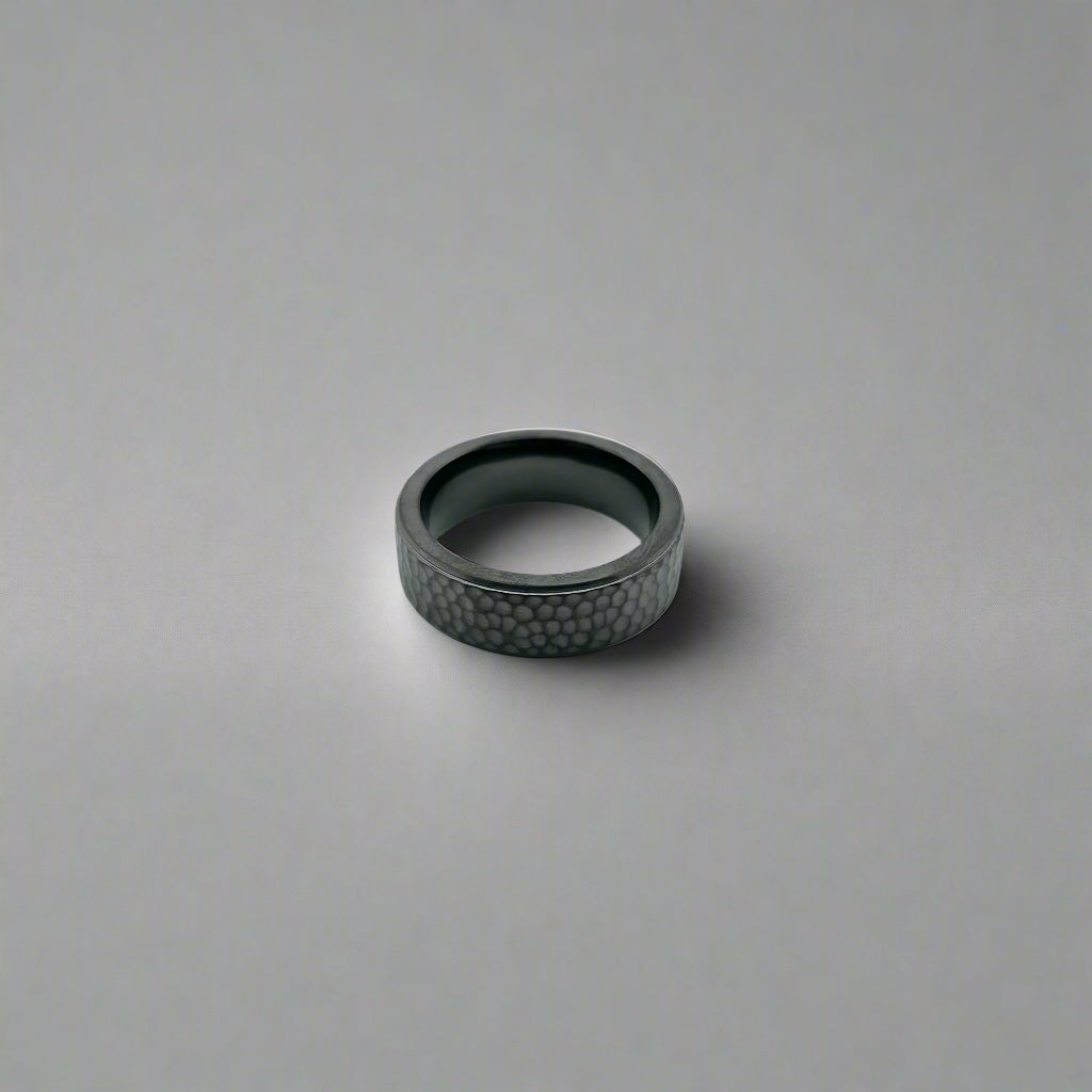 Hades - Hammered Damascus Vintage Stainless Steel Band Ring