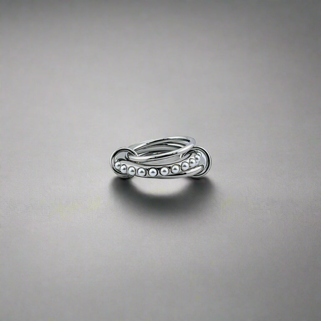 Destiny - Gold Stack Pearl Ring