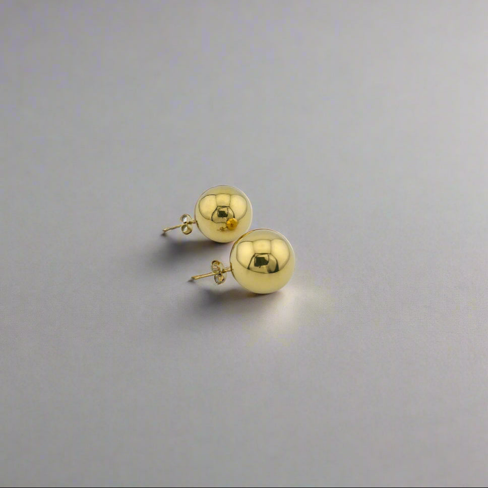 Wrecking Ball - Chunky Light Gold-Plated Stainless Steel Stud Earrings
