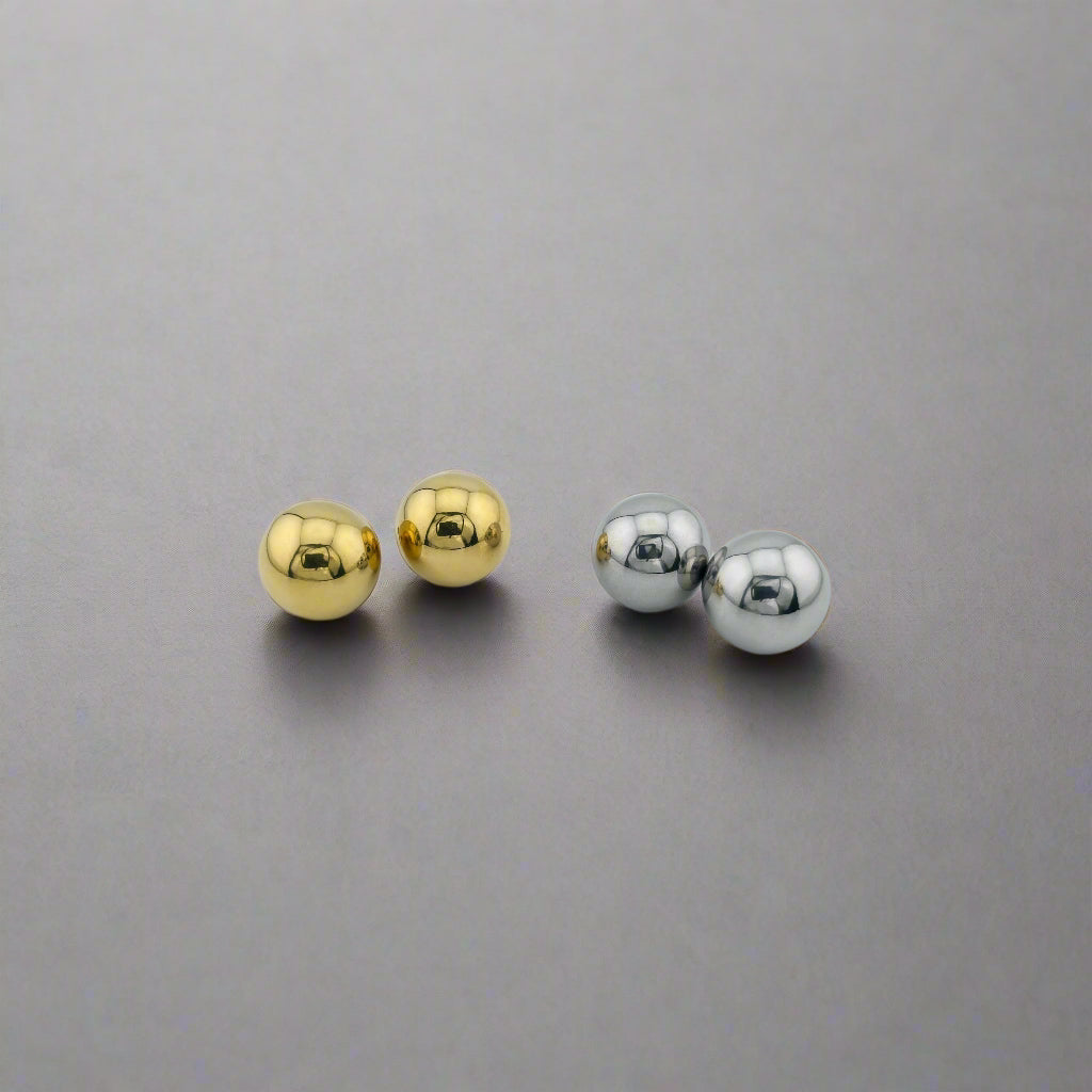 Wrecking Ball - Chunky Light Gold-Plated Stainless Steel Stud Earrings