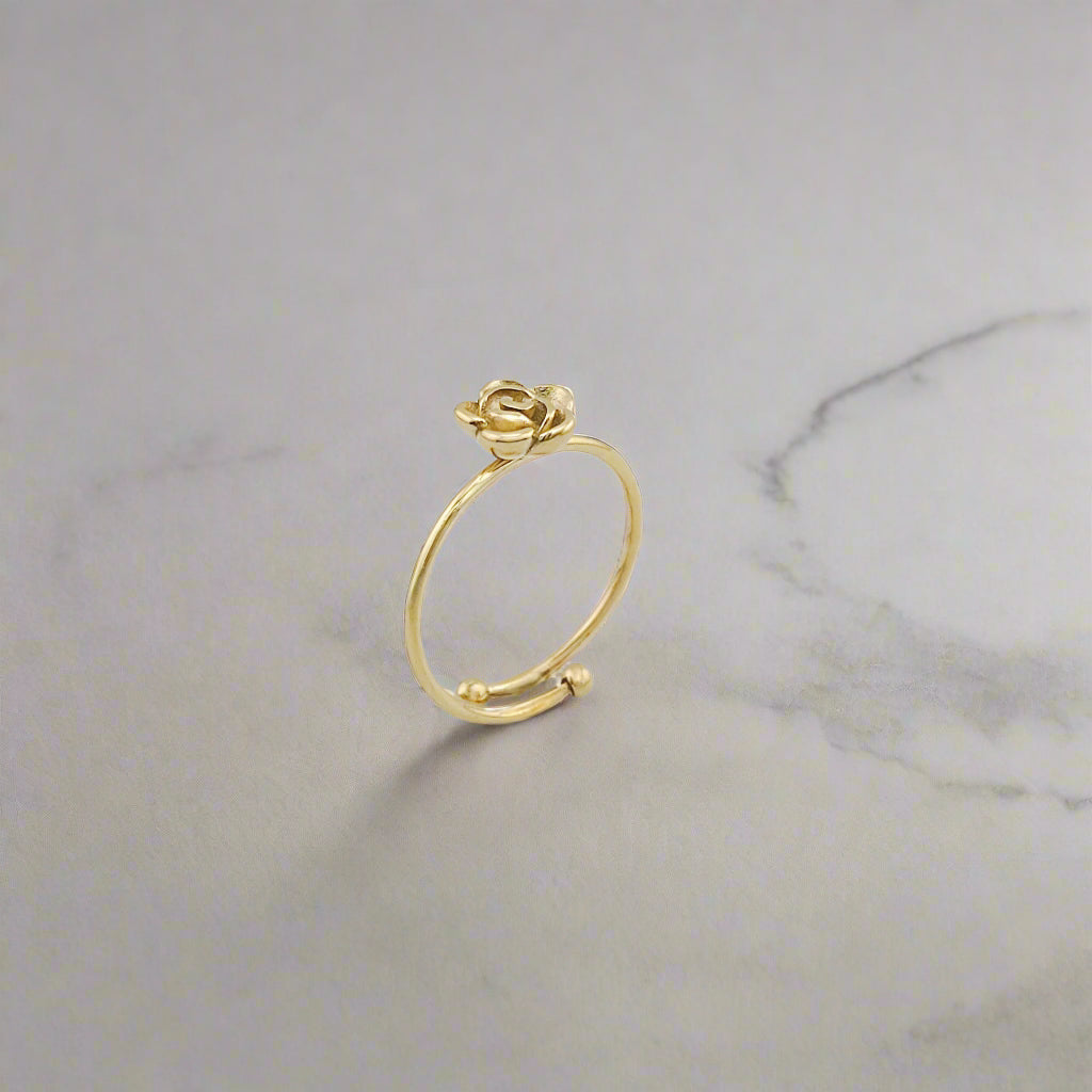 Camellia - Pettit Flower Gold Resizable Ring