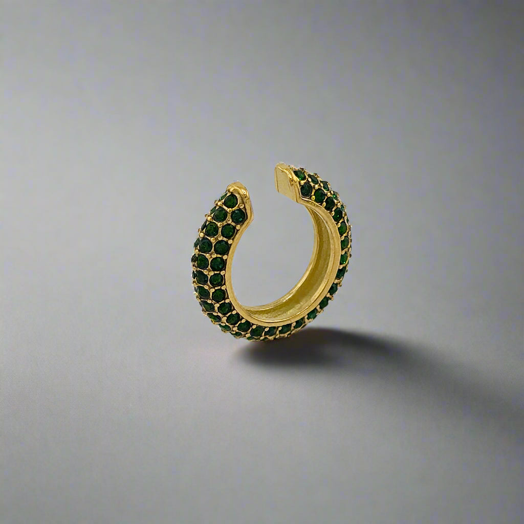 Iced - Zirconia Singlet Gold Plated Ear Cuff Earring