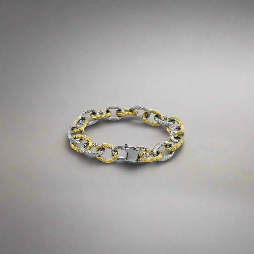 Verona - Vintage Two Tone Chain Gold Plated Stainless Steel Bracelet