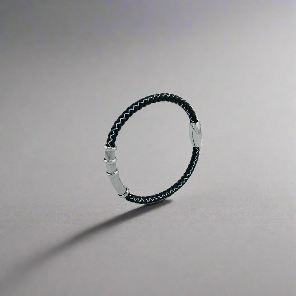 Dean - Cotton Rope hand-Braided Stainless Steel Bracelet