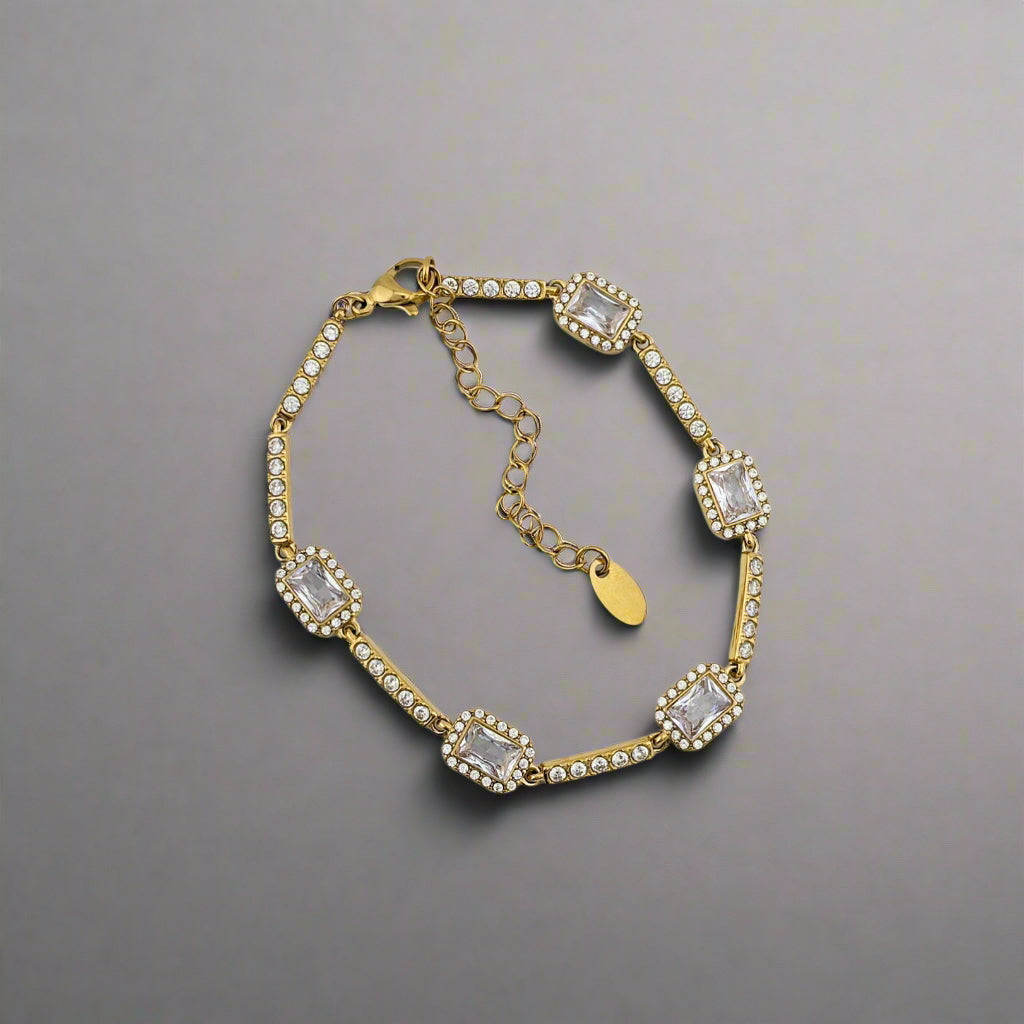 Audrey - Gold & Cubic Zirconias Tennis Bracelet