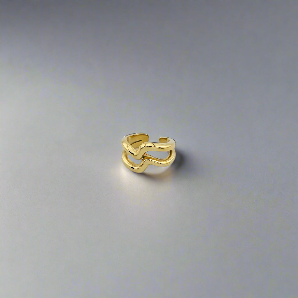 Waves - Gold Accent Singlet Cuff Earring