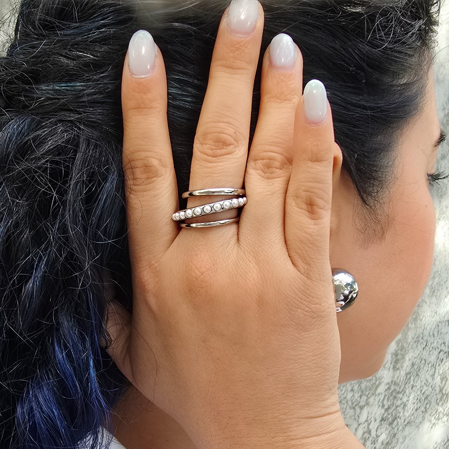 Destiny - Gold Stack Pearl Ring