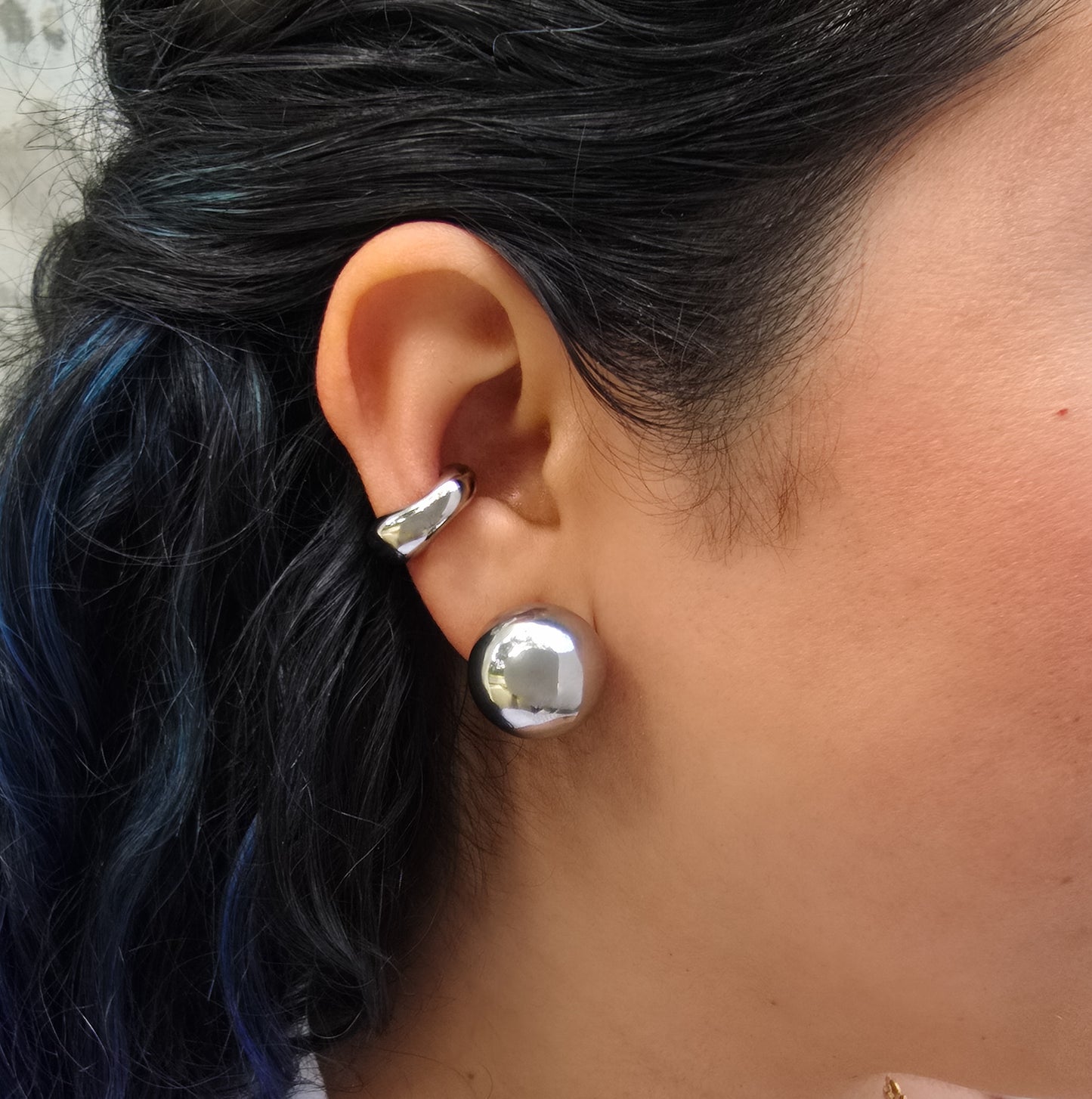 Wrecking Ball - Chunky Light Gold-Plated Stainless Steel Stud Earrings