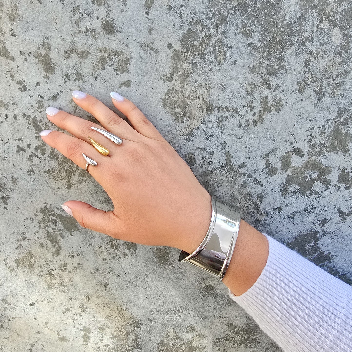 Athens - Gold & Stainless Steel Cuff Bracelet