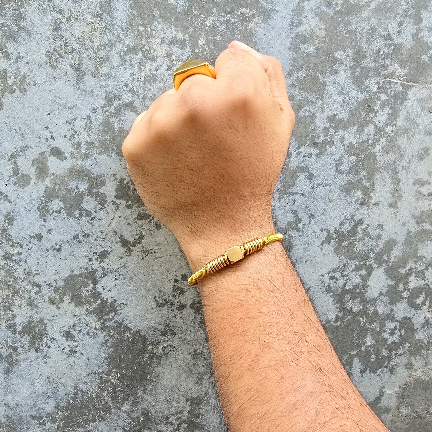 Thor - Gold & Stainless Steel Cuff Bracelet