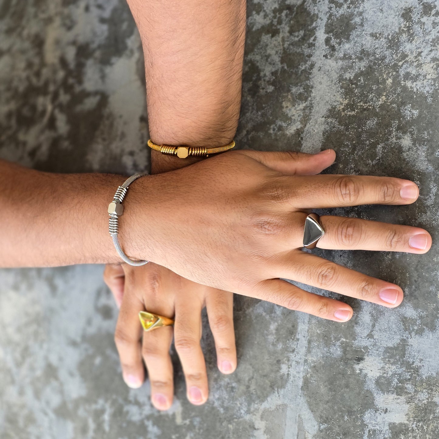 Thor - Gold & Stainless Steel Cuff Bracelet