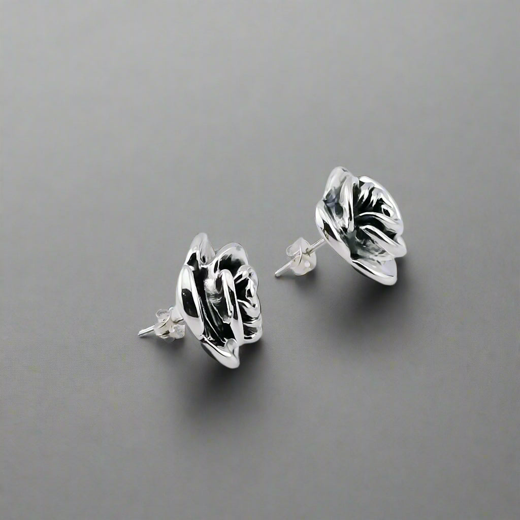 Rosa Silver Earrings side view