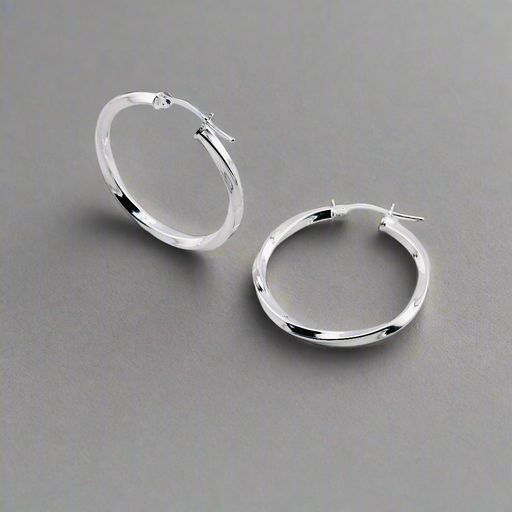 Sandy Silver Hoops