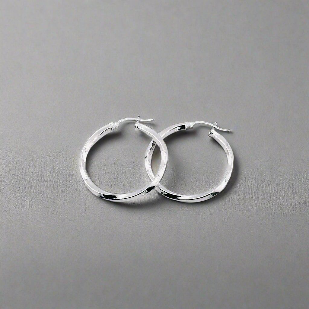 Sandy Silver Hoops