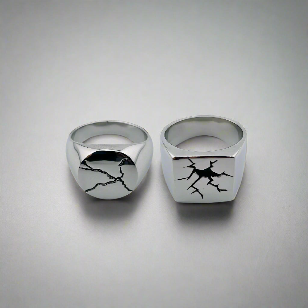Urushitsugi - Broke Stainless Steel Signed Ring