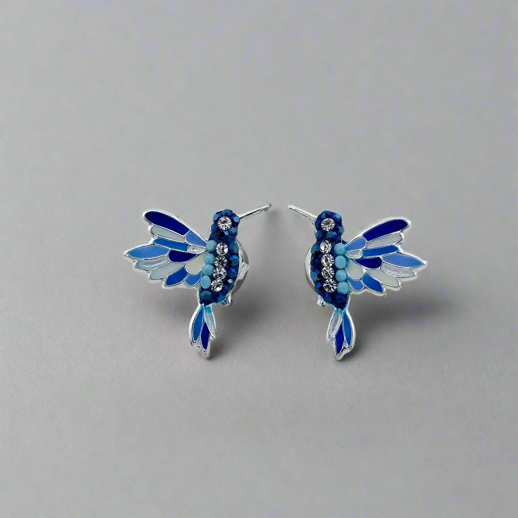 hummingbirds earrings in blue
