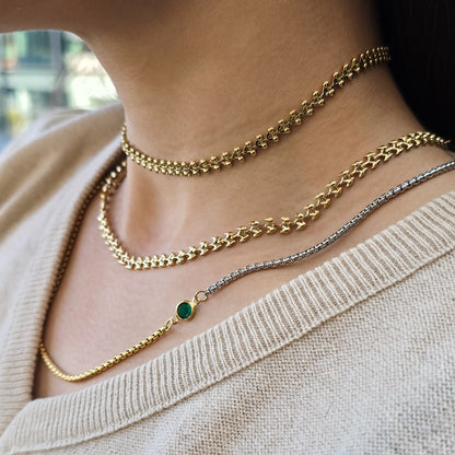 Cherries - Gold Adjustable Choker Necklace