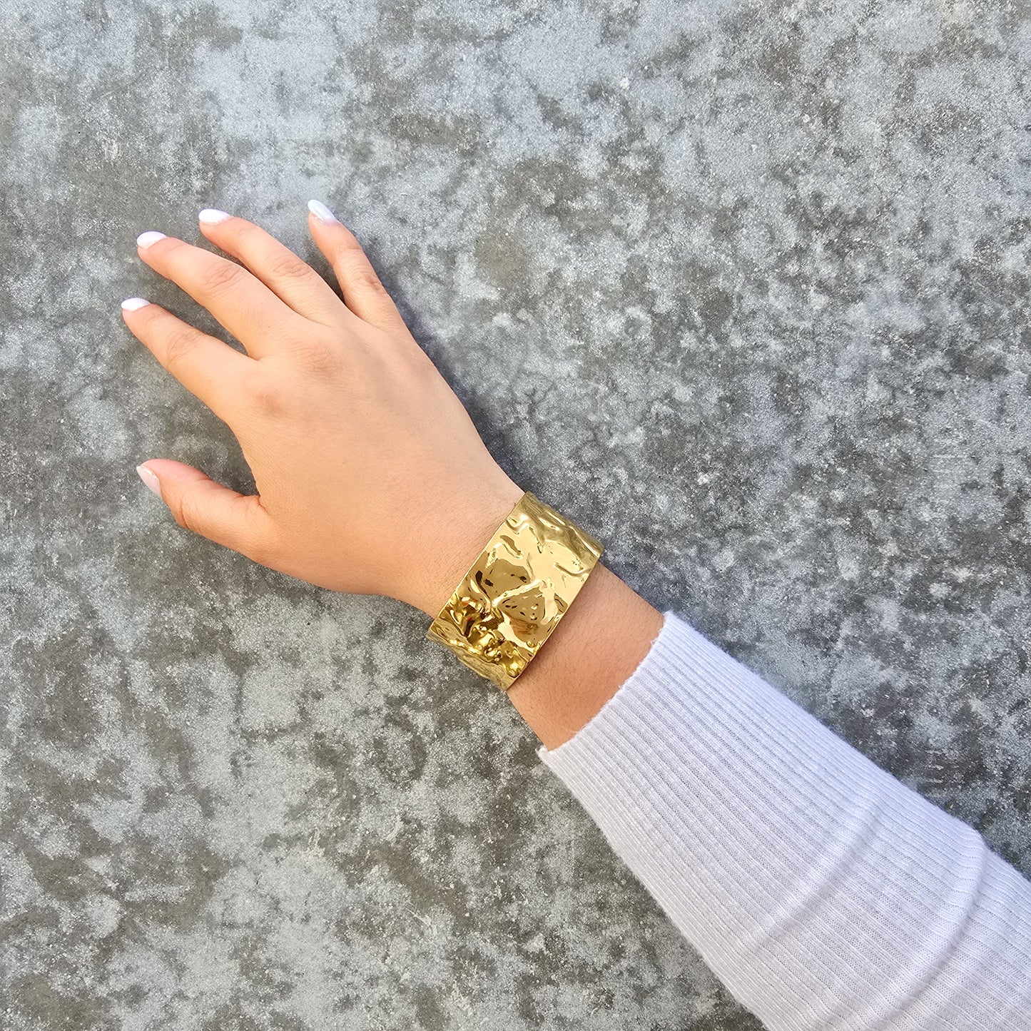 Crumple - Gold & Stainless Steel Cuff Bracelet