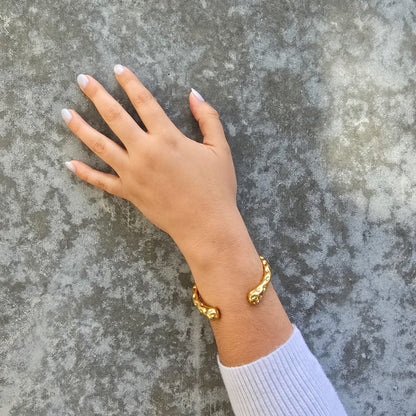Zion - Gold & Stainless Steel Cuff Bracelet