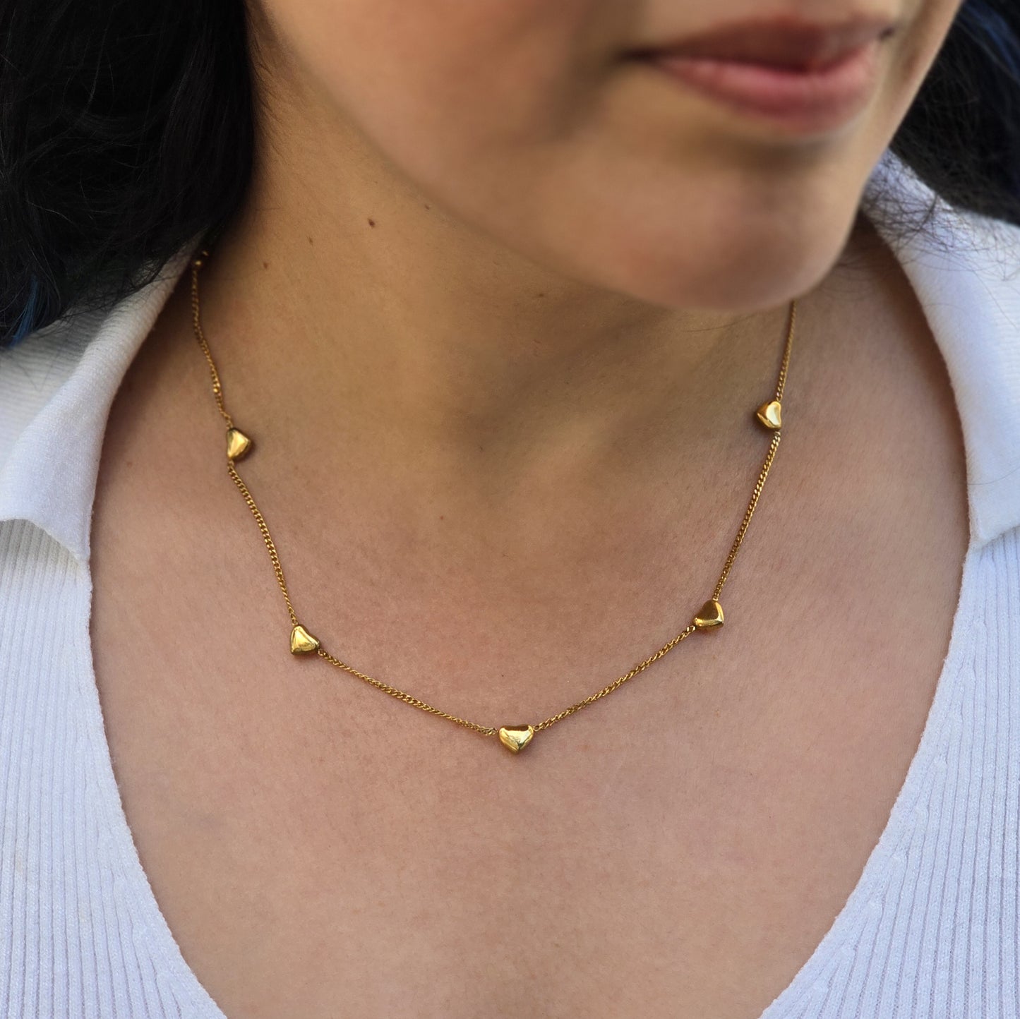 LOVE - Gold Hearts Accent Necklace
