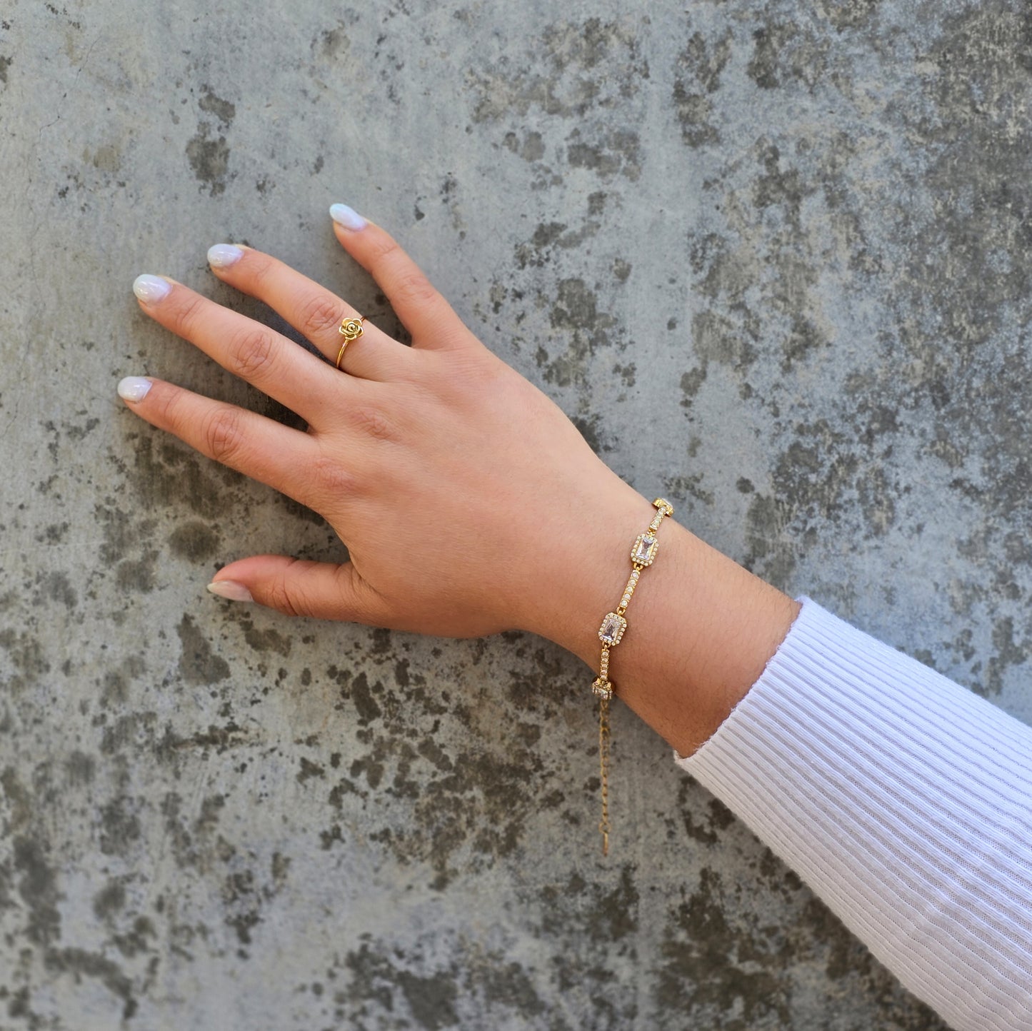 Audrey - Gold & Cubic Zirconias Tennis Bracelet