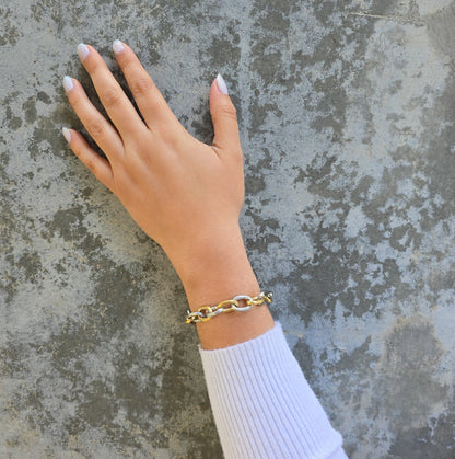Verona - Gold Two Tone Chain Bracelet