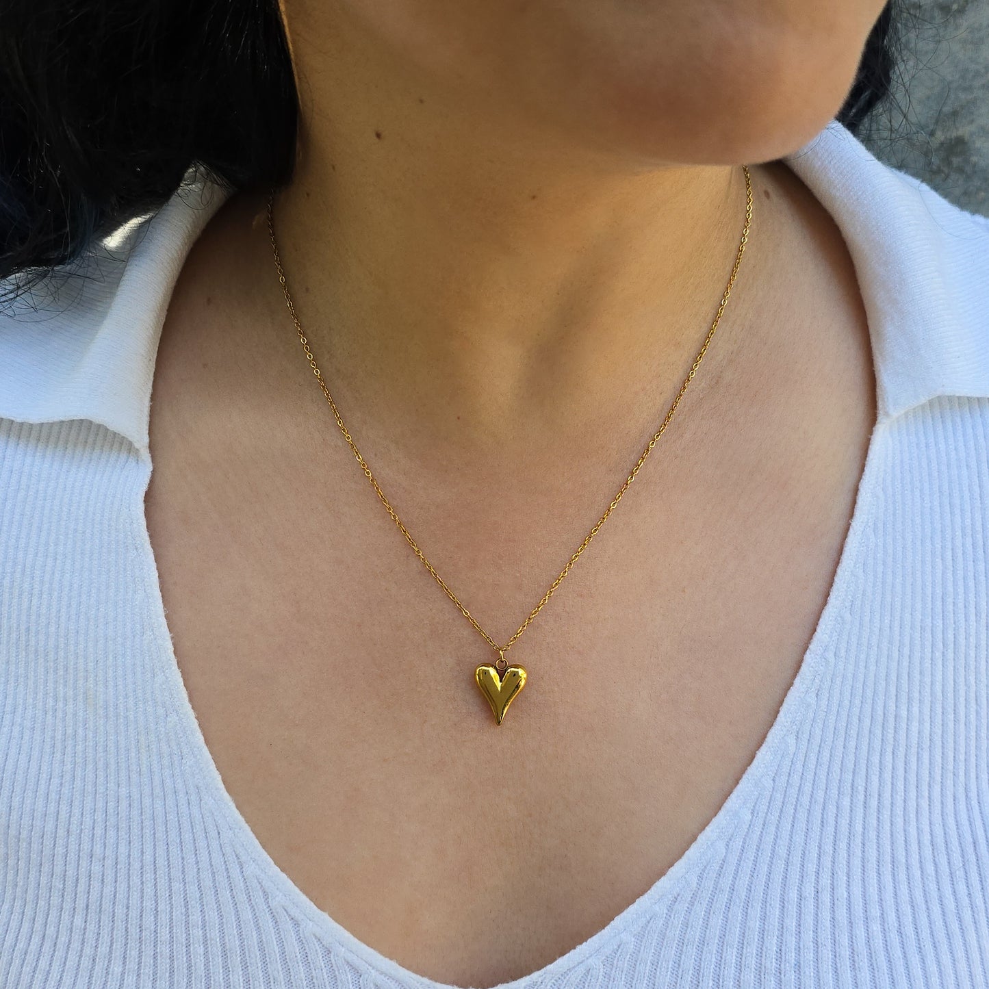 Ace - Gold Pointed Heart Necklace