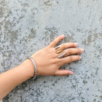 Zion - Gold & Stainless Steel Cuff Bracelet