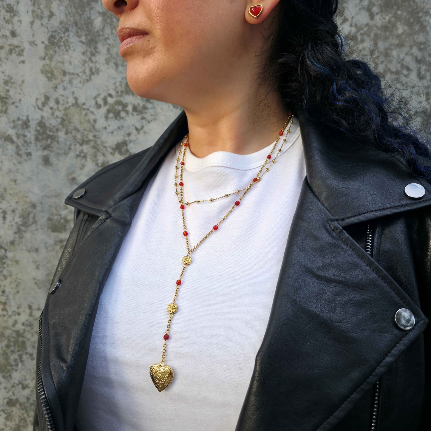 Amore Mio - Gold Heart Locket Necklace