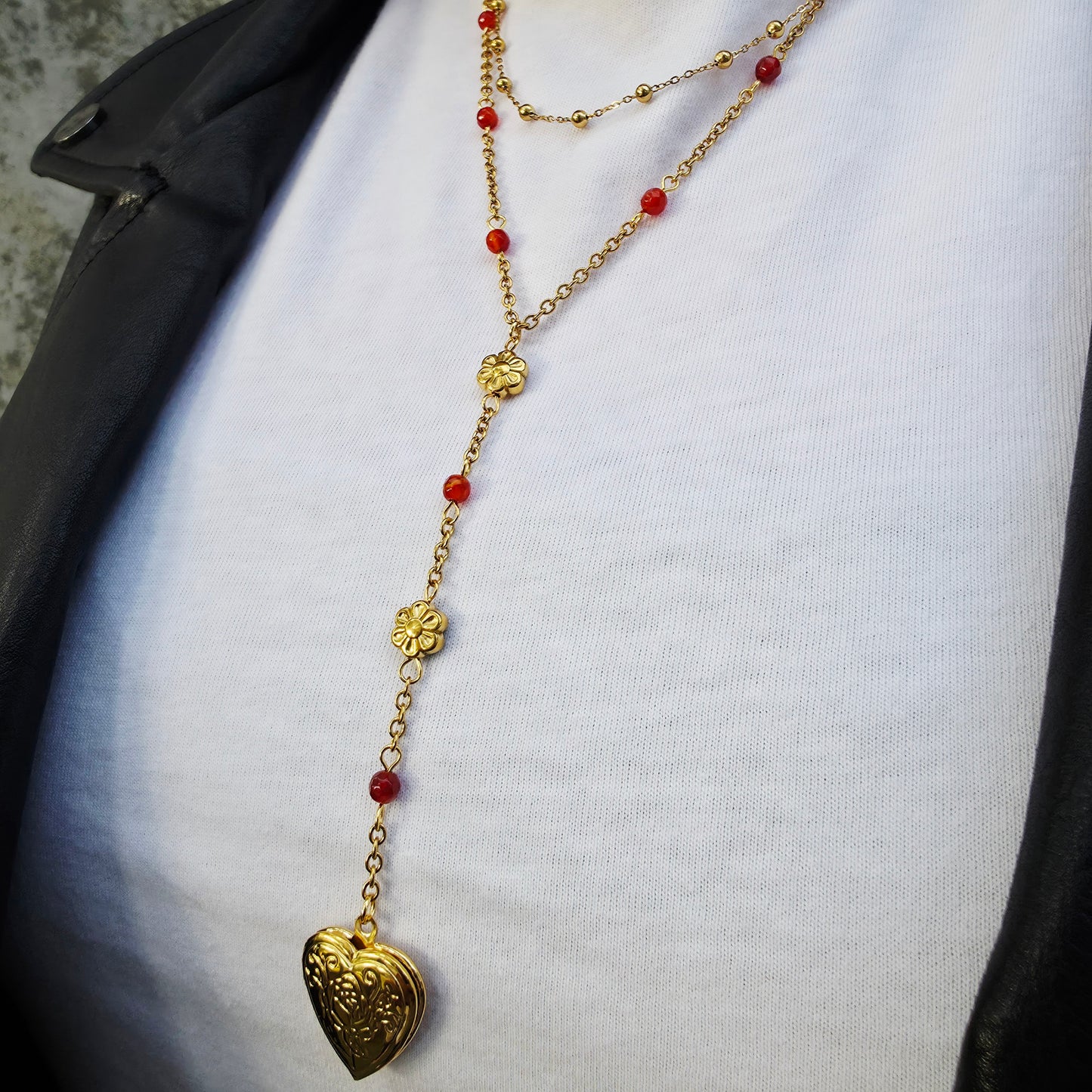 Amore Mio - Gold Heart Locket Necklace