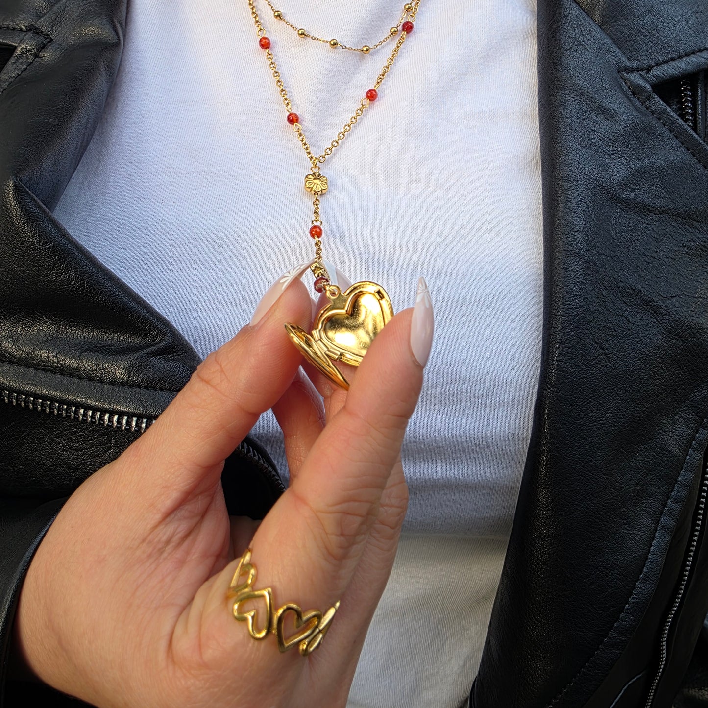 Amore Mio - Gold Heart Locket Necklace