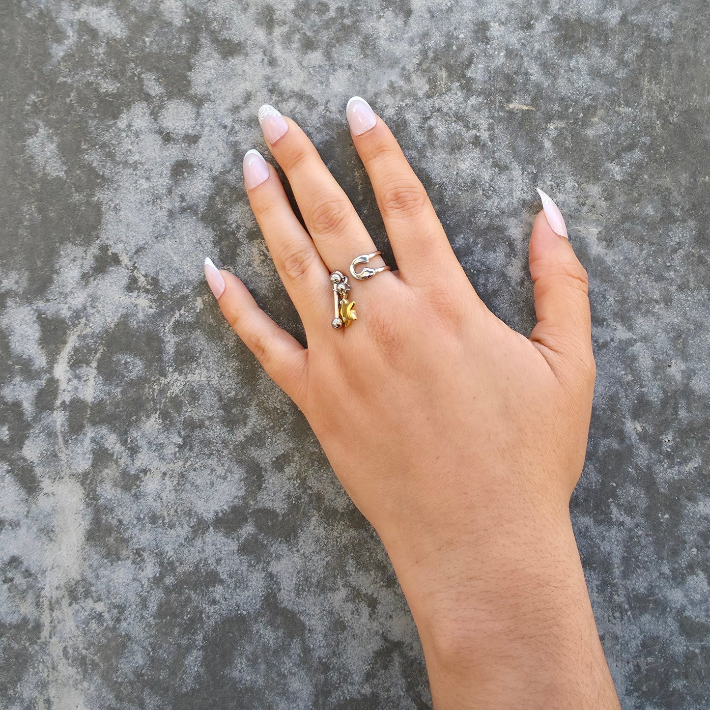 Safety Ring - Gold & Silver Adjustable Ring