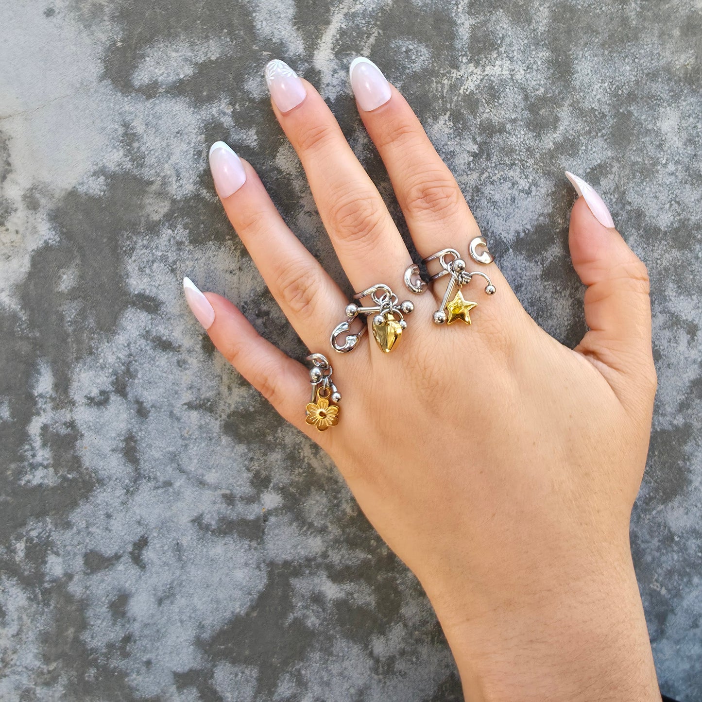 Safety Ring - Gold & Silver Adjustable Ring