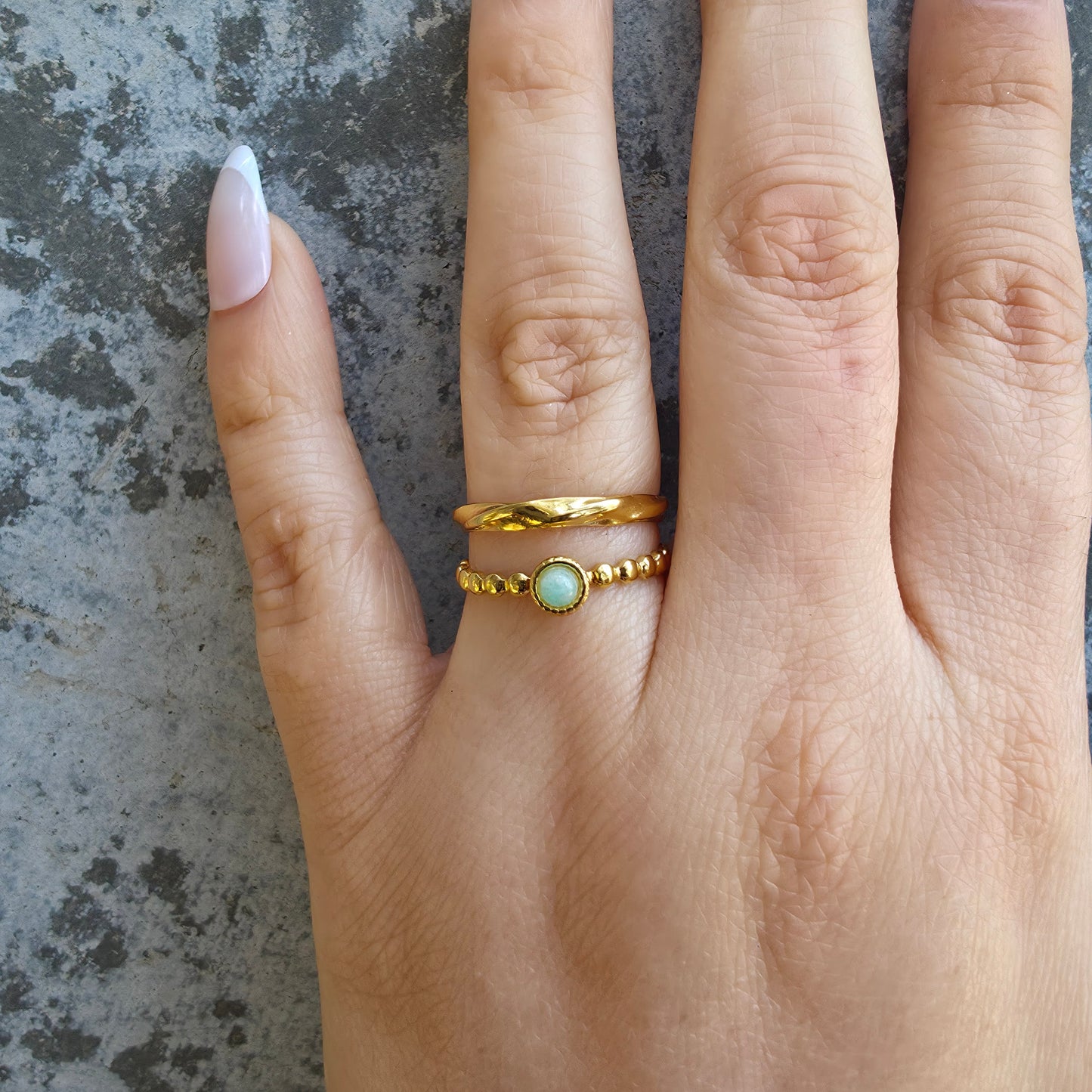 Hope - Gold & Amazonite Stone Ring