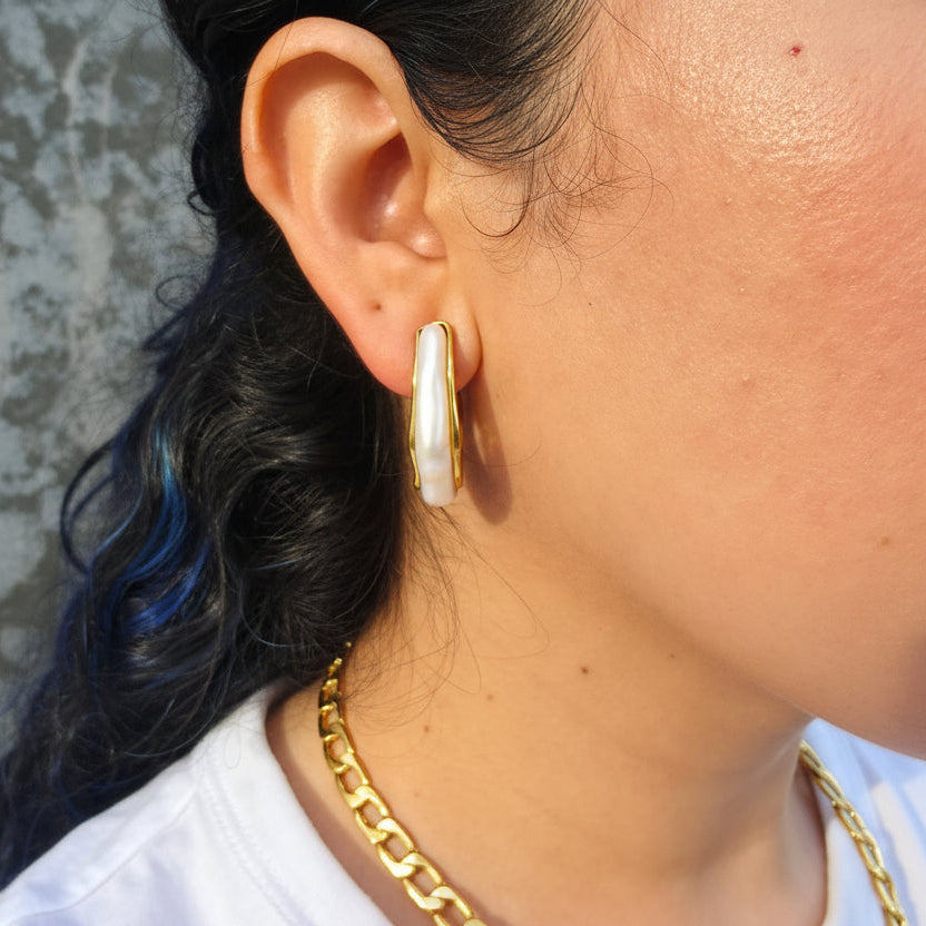 Clouds - Gold & Pearl Earrings
