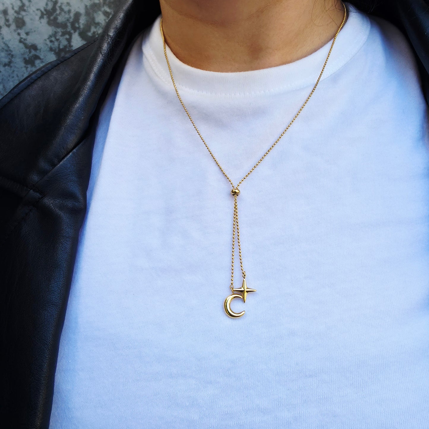 Night- Gold Tie Necklace