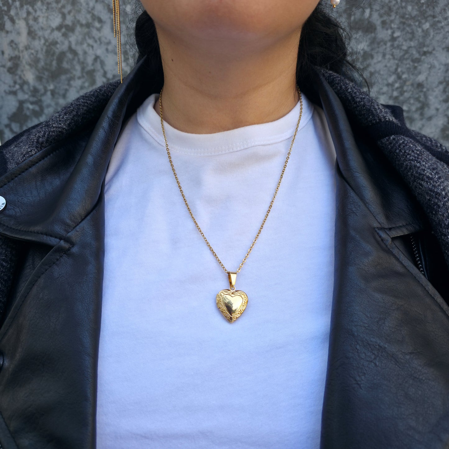 Amore - Gold Heart Locket Necklace