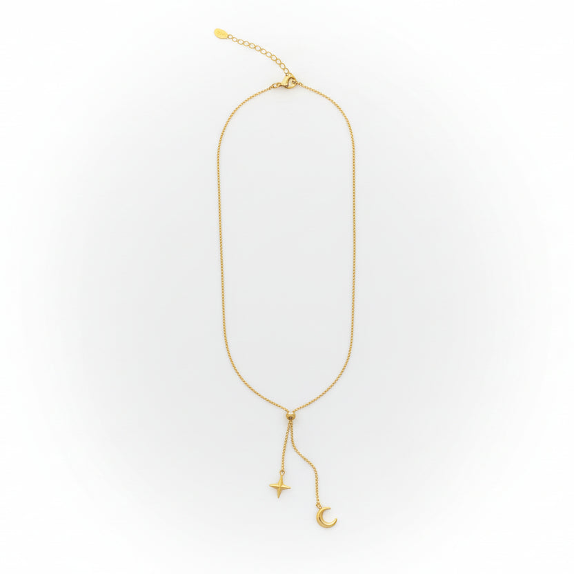 Night- Gold Tie Necklace