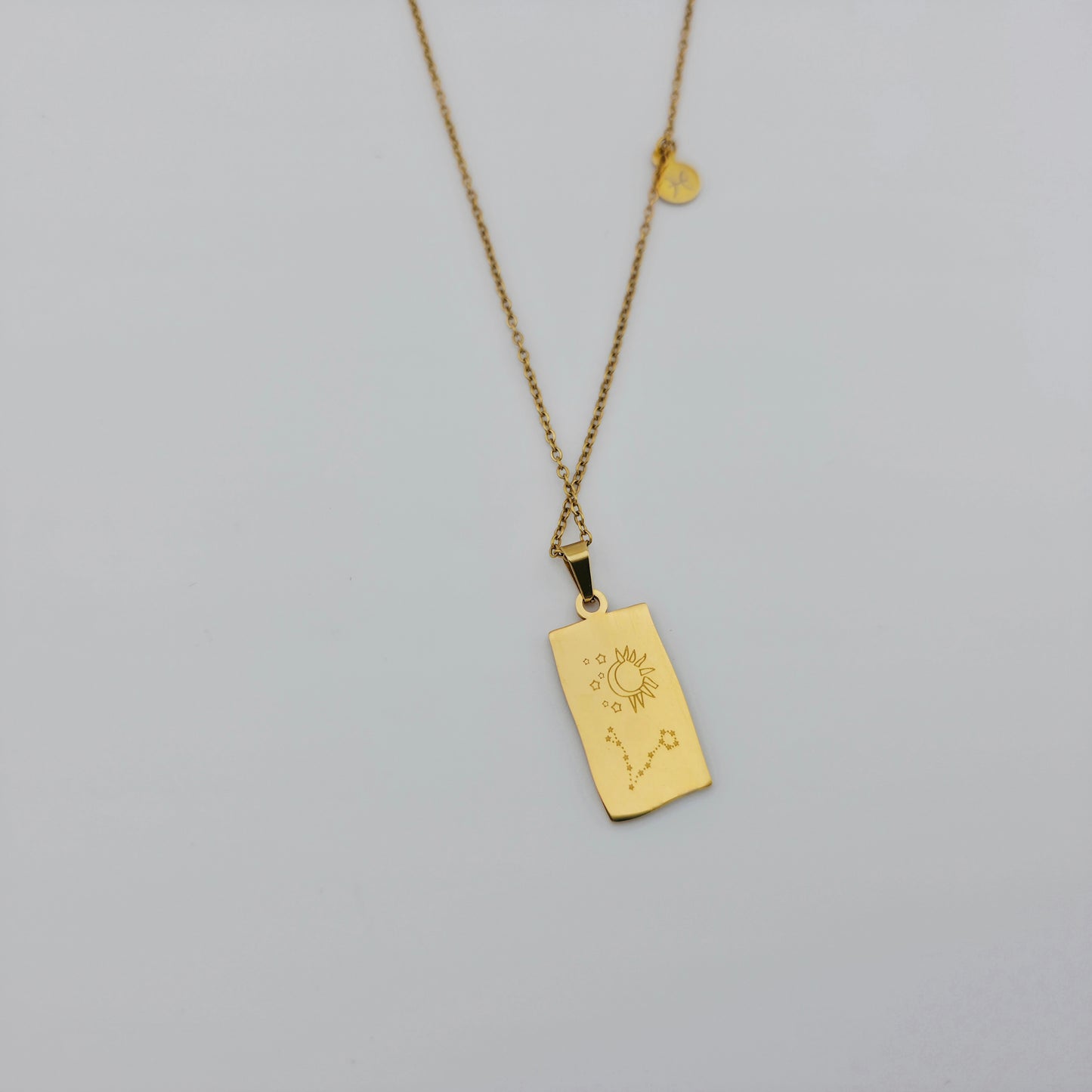 Star Chart - Gold Engraved Necklace