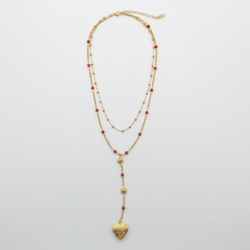 Amore Mio - Gold Heart Locket Necklace