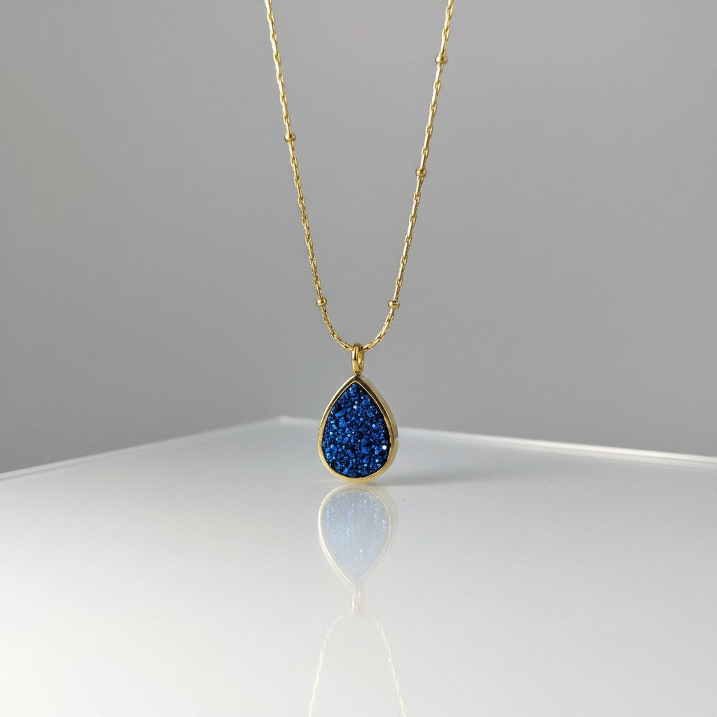 Dew - Gold & Blue Quartz Necklace