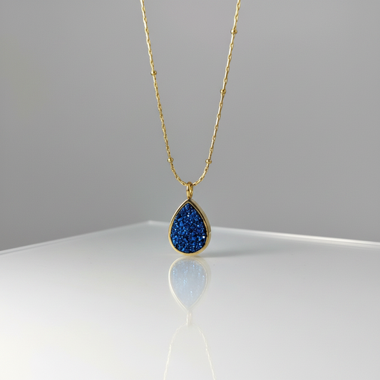 Dew - Gold & Blue Quartz Necklace