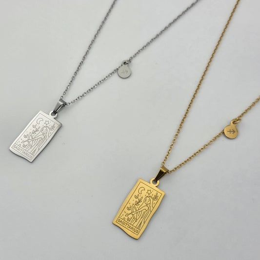 Star Chart - Gold Engraved Necklace