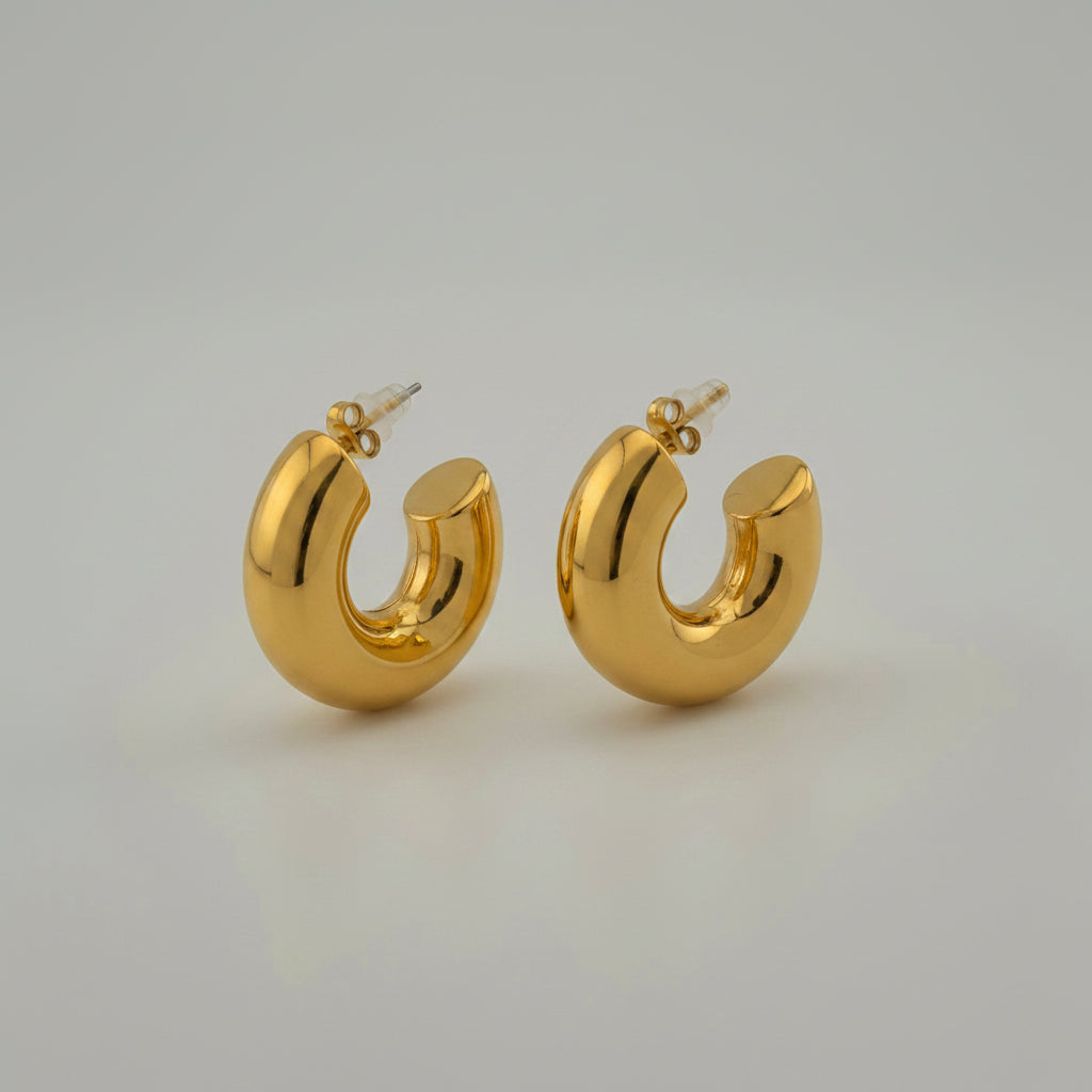 Bold - Gold Chunky Hoop Earrings
