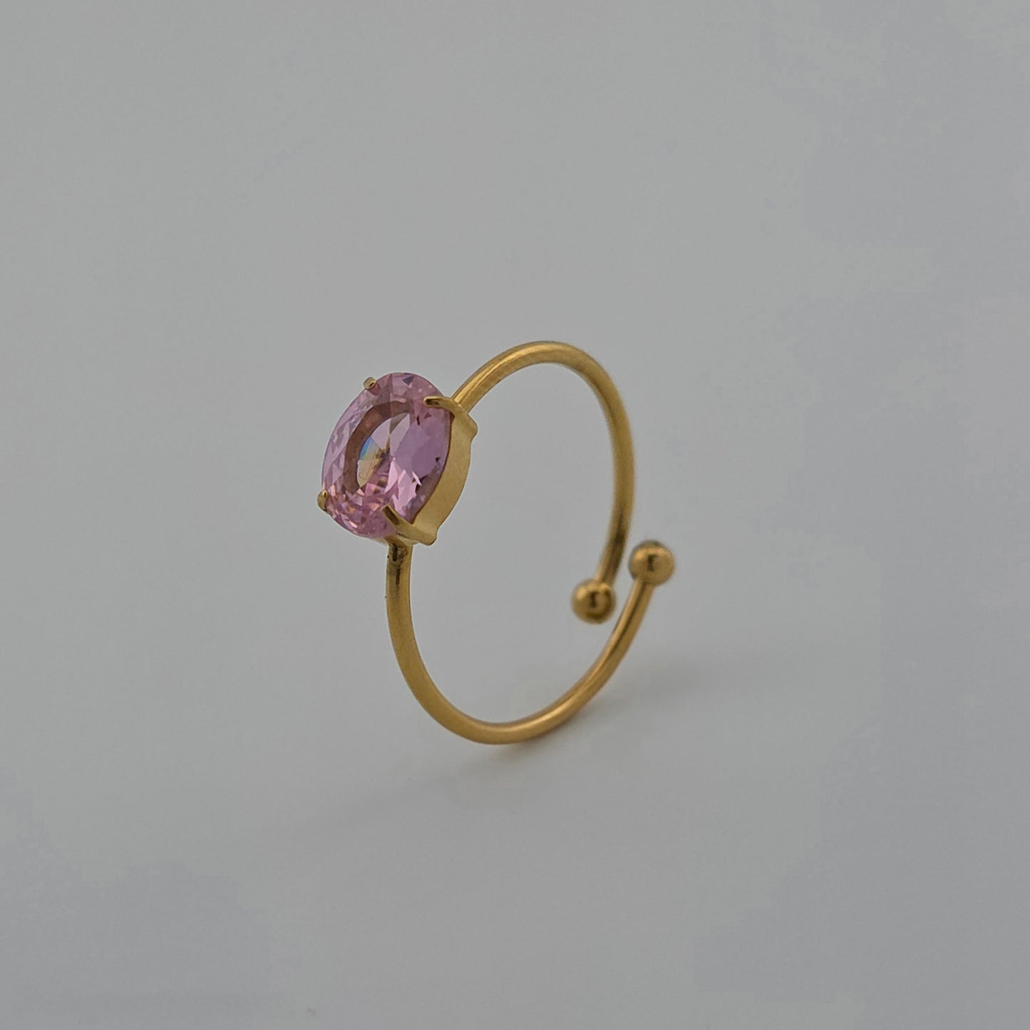 Big Charms - Gold & Cubic Zirconia Adjustable Ring
