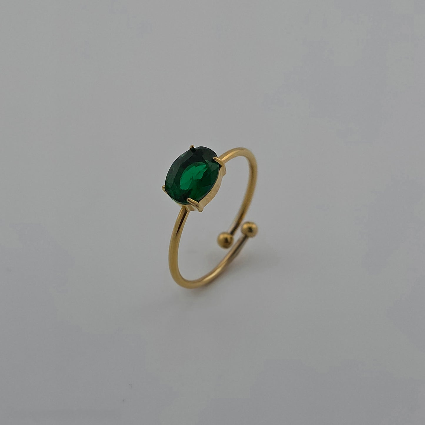Big Charms - Gold & Cubic Zirconia Adjustable Ring