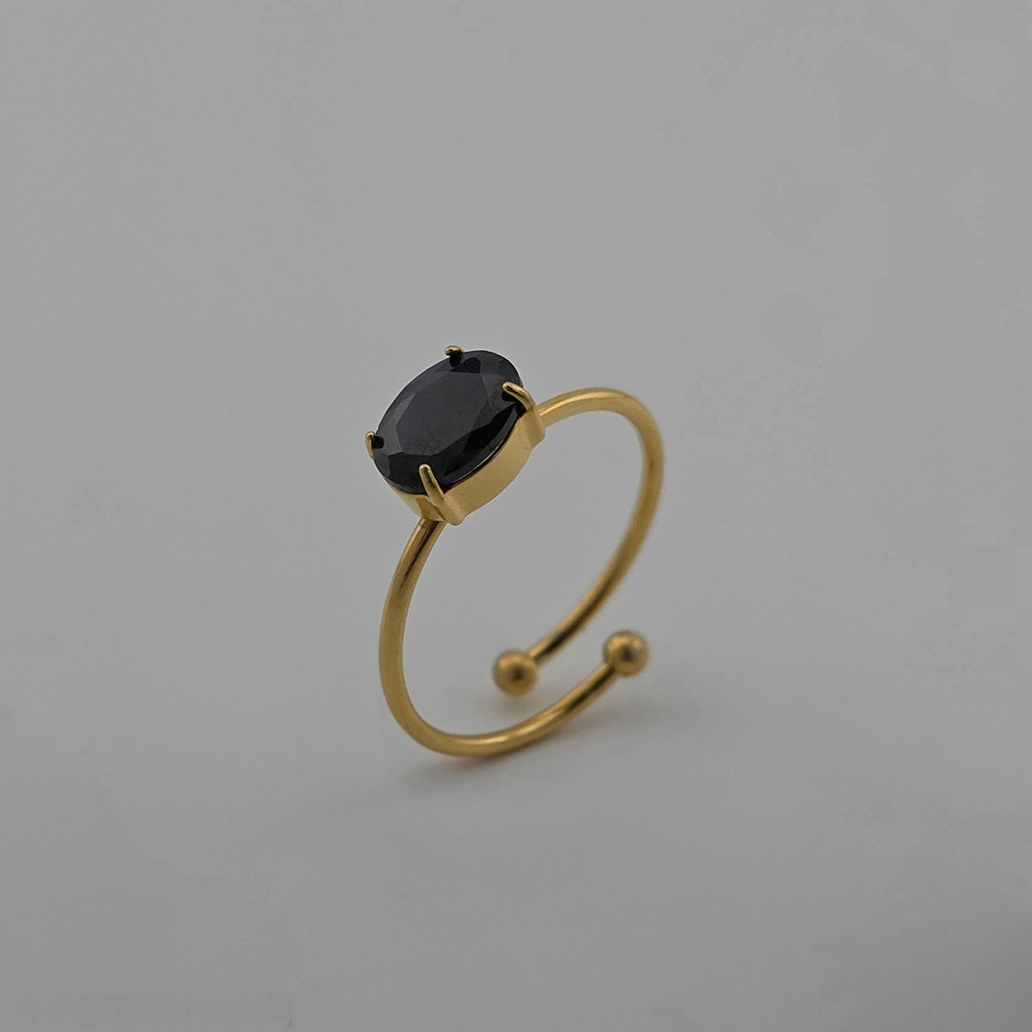 Big Charms - Gold & Cubic Zirconia Adjustable Ring