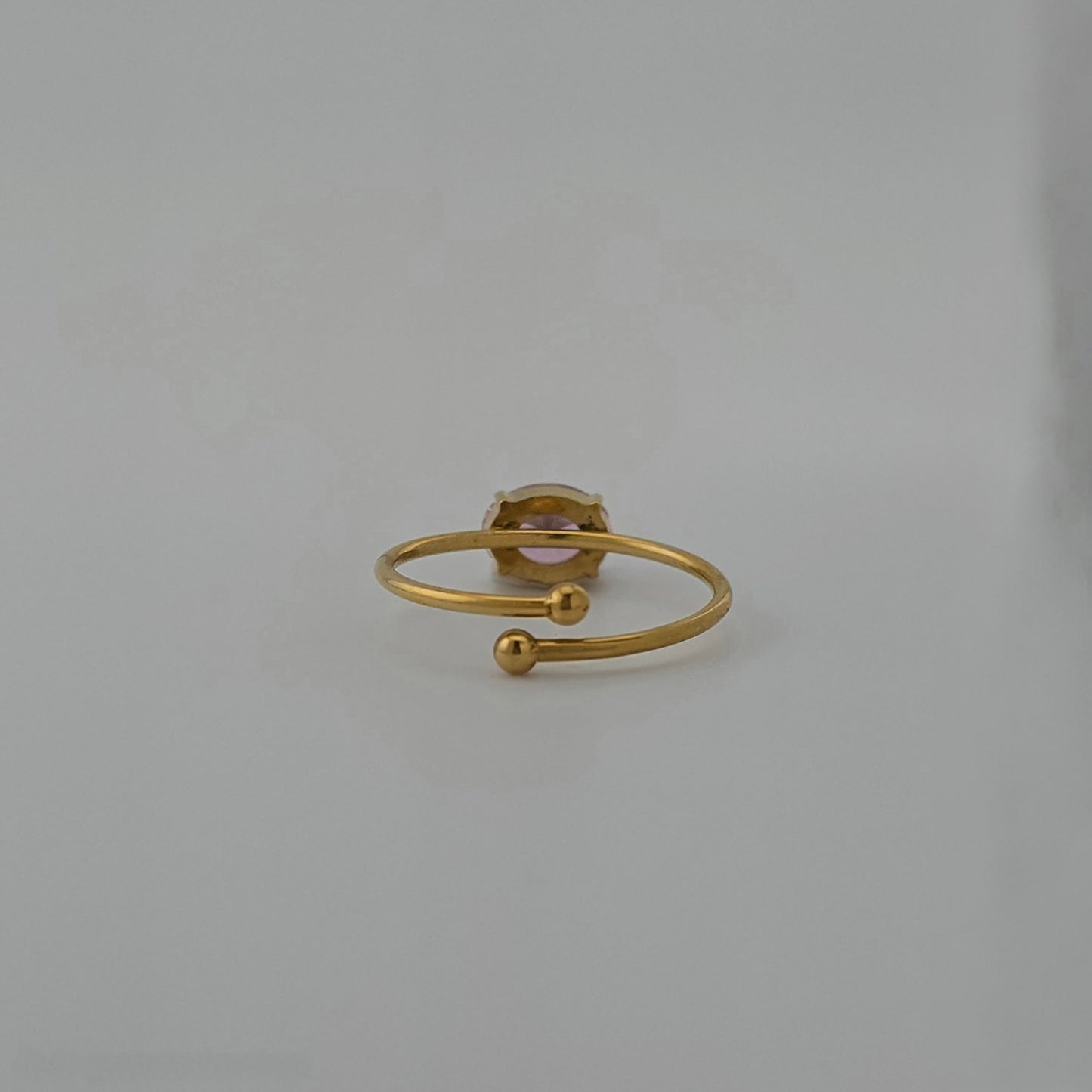 Big Charms - Gold & Cubic Zirconia Adjustable Ring
