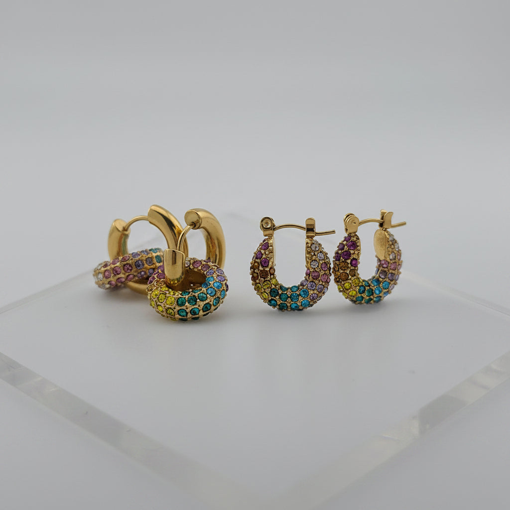 Vibes - Gold & Cubic Zirconia Earrings